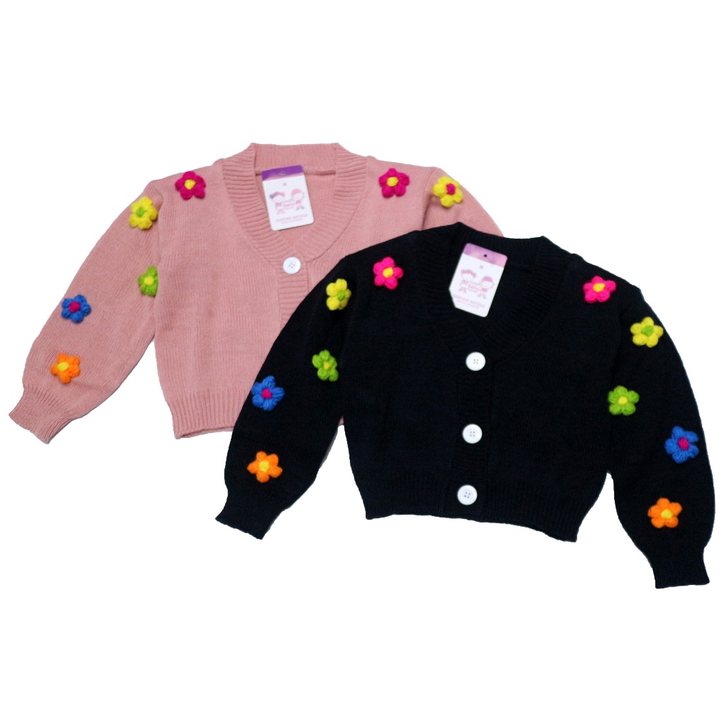 Cardigan Crop Anak Perempuan  Usia 2-10tahun