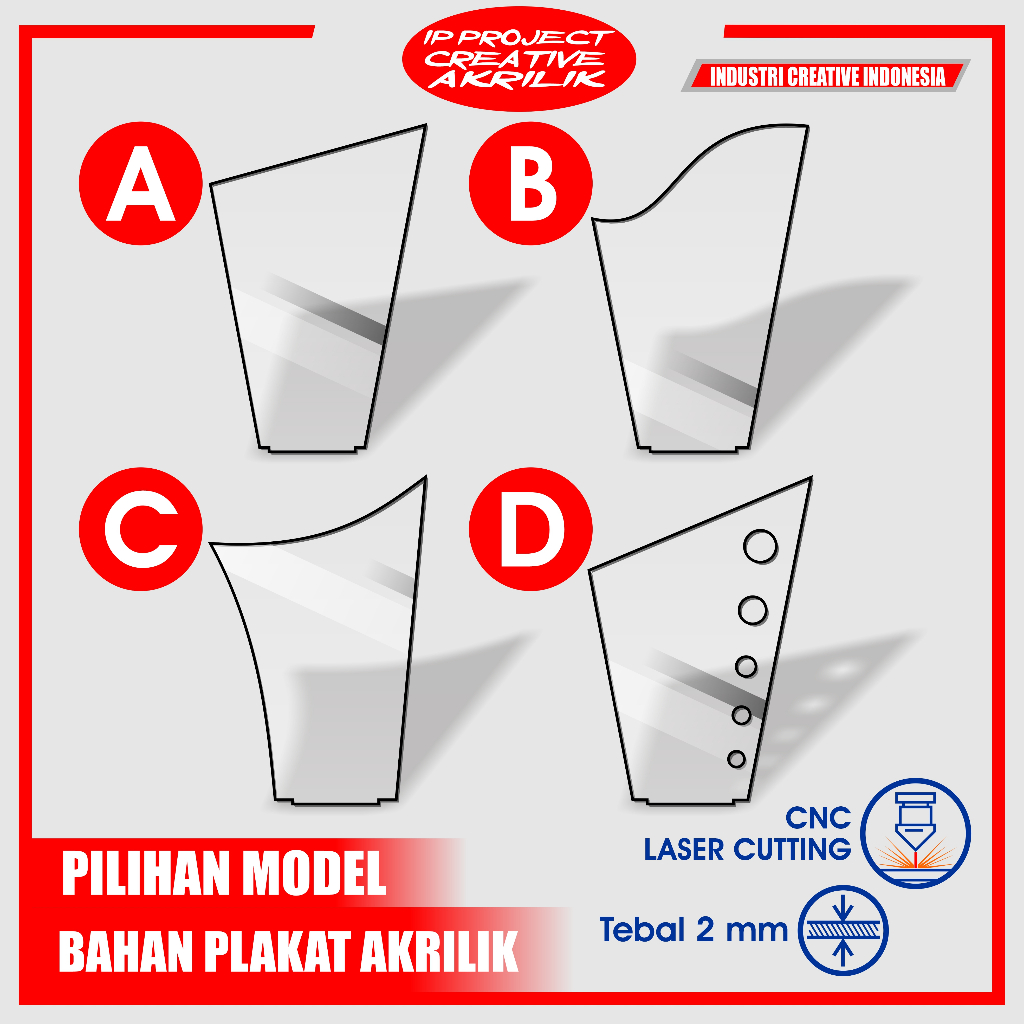 Bahan Plakat Polos Akrilik , Vandel Akrilik Polos, Plakat wisuda, Plakat 2mm 3mm