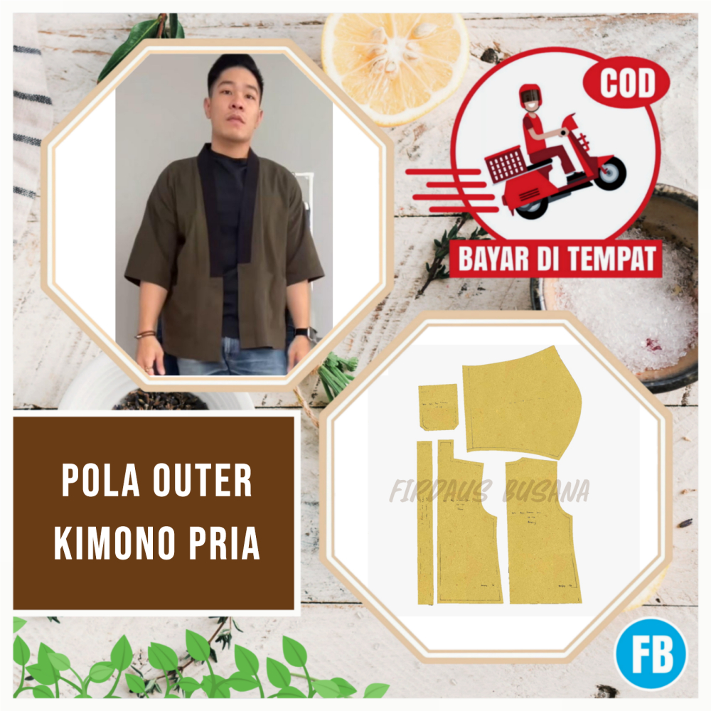 【COD】Pola Outer Kimono Pria | Pola Baju Outer Pria | Pola Instan | Pola Jiplak | Pola Jahitan Lengka