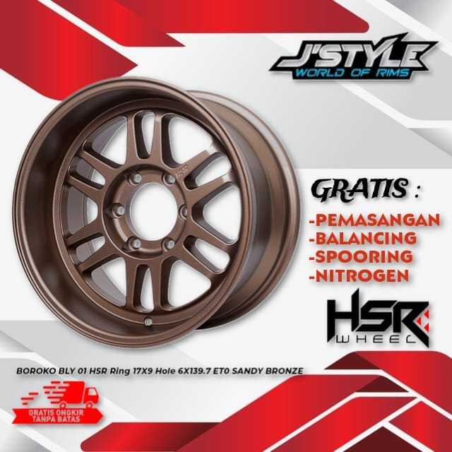 JUAL VELG RACING TYPE HSR BOROKO BLY01 R17X9 H6X139,7 GRATIS PENGIRIMAN KESELURUH INDONESIA