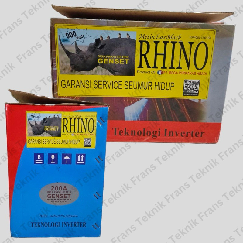 RHINO 200 A Mesin Las Listrik Inverter 900 Watt Travo MMA 200A / Rhino Merah Mesin Trafo Travo Inver