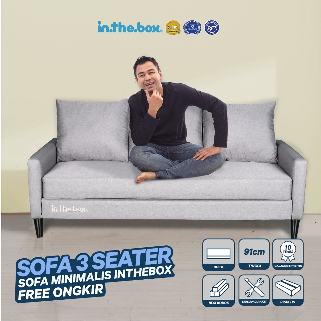 Sofa 3 Seater Minimalis INTHEBOX (Kursi Tamu Modern 3 Dudukan)