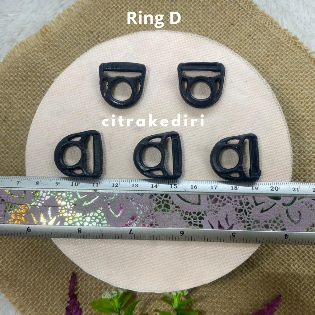 Ring D 2 cm plastik- tas ransel-slempang -sekolah-koper-rajut (12 biji/lusin)