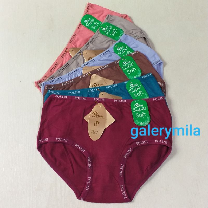 6 Pcs Celana Dalam Wanita Polini/Cd Wanita Dewasa Polini Super Soft/Cd Polini 665