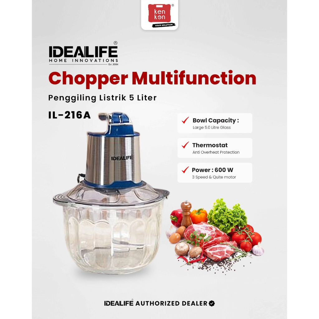 IDEALIFE Electric Chopper 5 Liter IL-216A IDEALIFE