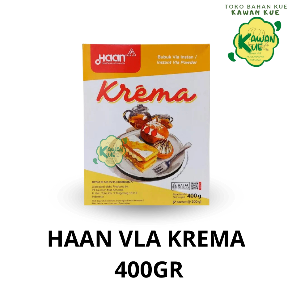 

HAAN KREMA BUBUK INSTAN 400 GRAM/ VLA BUBUK INSTAN / KREMA BUBUK KEMASAN / FLA INSTANT CUSTART