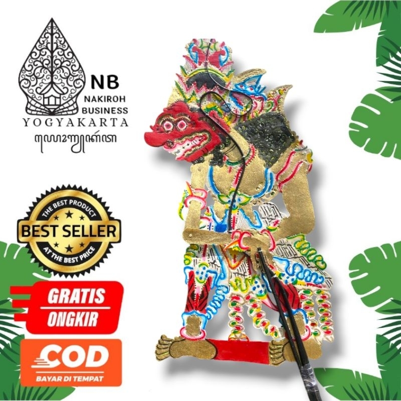 NAKIROHBUSINESS KUMBOKARNO / KUMBAKARNA Wayang Kulit Sapi Asli Kumbokarno Bahan Kulit Sapi