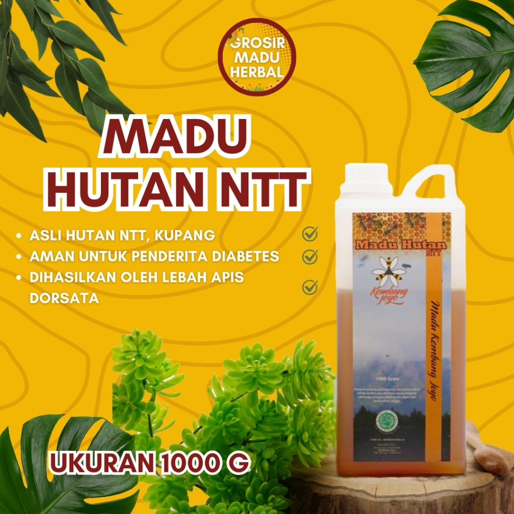 

MADU HUTAN NTT KEMBANG JOYO 1000 G, MADU ASLI, MADU ALAMI, PURE HONEY