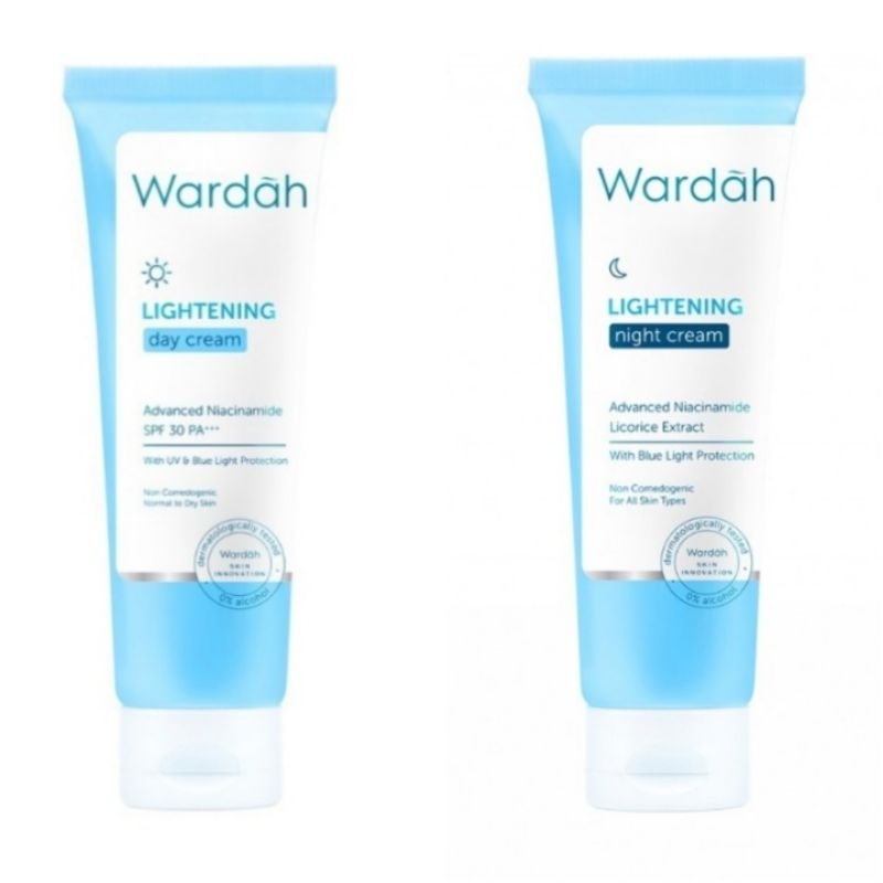 Wardah Lightening Day Cream & Night Cream Tube 20 ml Wardah Krim Siang & Krim Malam