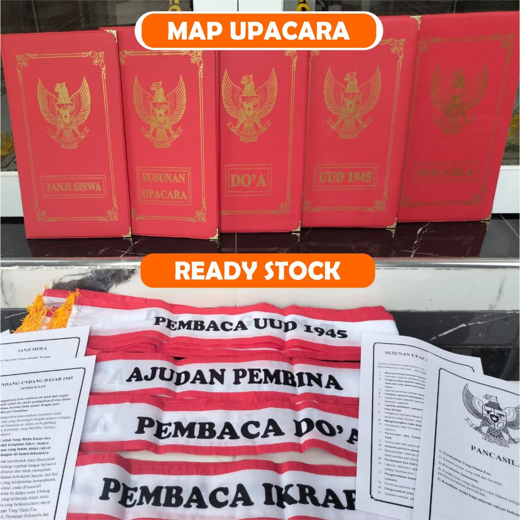 

MAP UPACARA 1 SET ISI 5 MAP SABLON + SELEMPANG MURAH