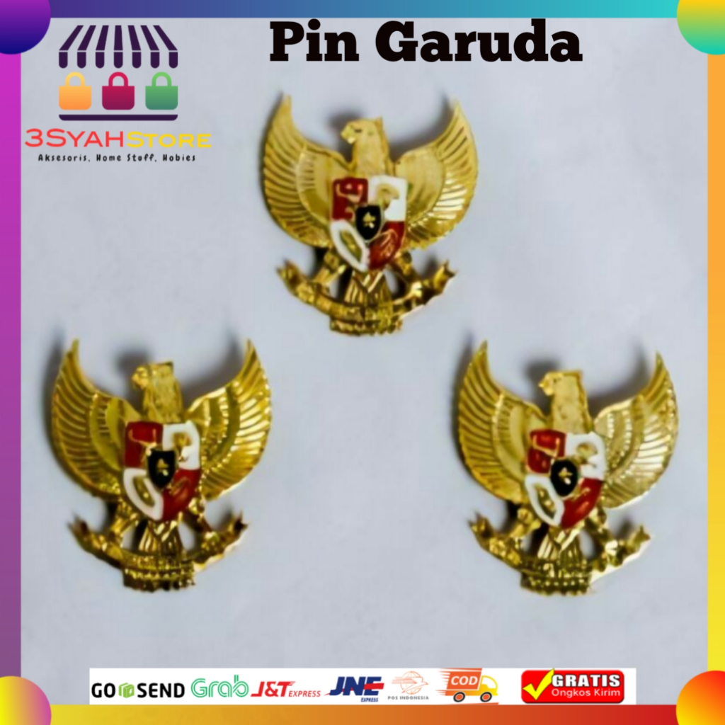 Pin Garuda Kuningan Emas Pin Bros Peci Paskibra