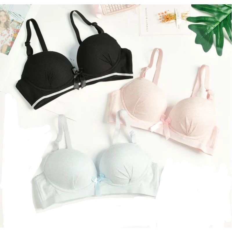 Bra kawat remaja cup A kait 3 dengan busa super soft #999 pakaian dalam termurah ready ukuran 32, 34