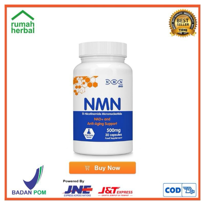 NMN Bio B - Nicotinamide Mononucleotide 500mg Anti-Aging NAD+ Suplement Anti-Aging 30 Capsul
