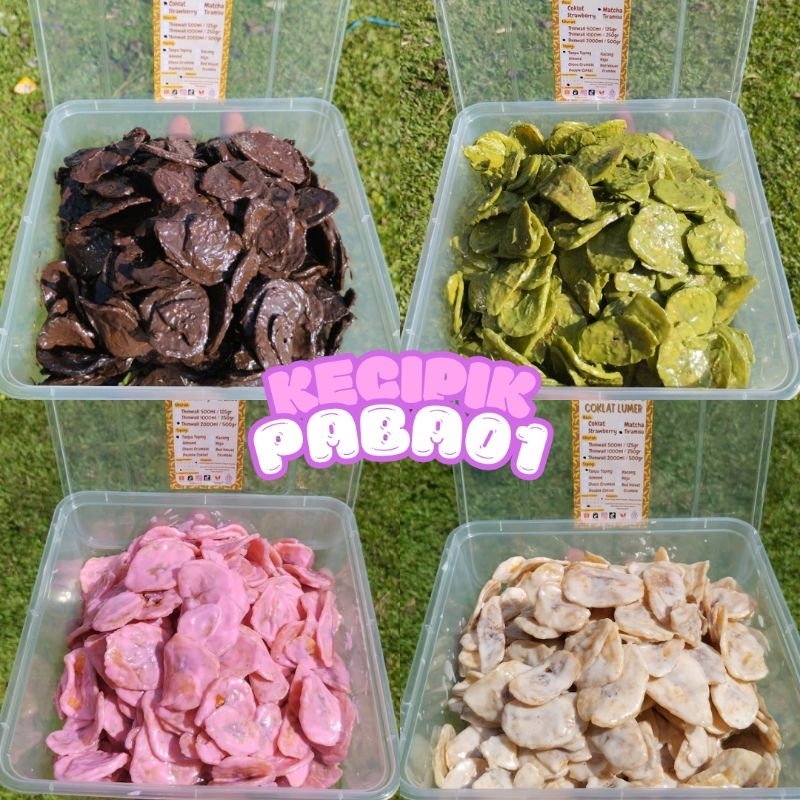 

Keripik Pisang Coklat Lumer - Box 2000ml Rasa Coklat Matcha Strawberry Tiramisu