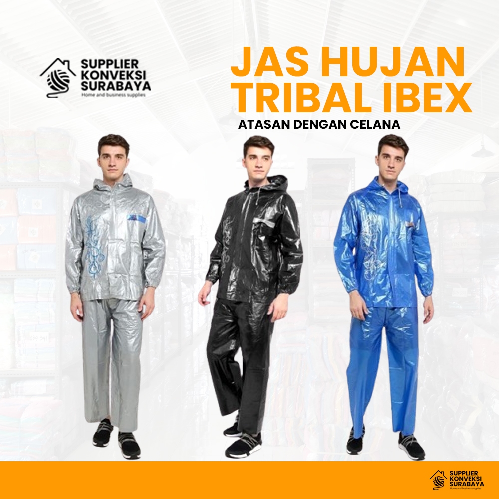 Jas Hujan Jaket Celana Tato Tatto TRIBAL IBEX - Jas hujan atasan dan bawahan dengan celana - Jas huj