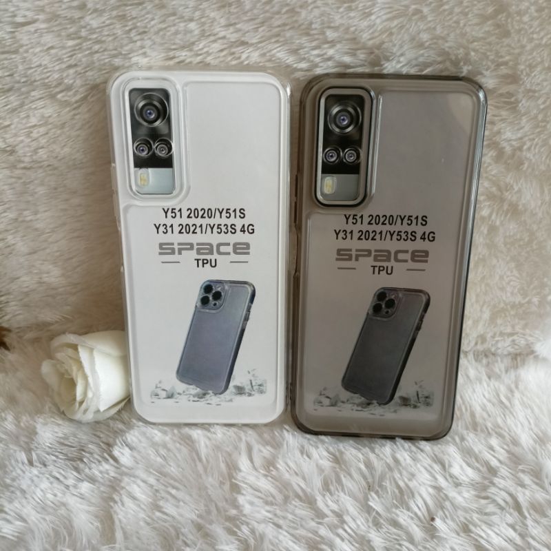 Case Bening VIVO Y51 2020/Y51S Softcase original transparan Bening Hitam
