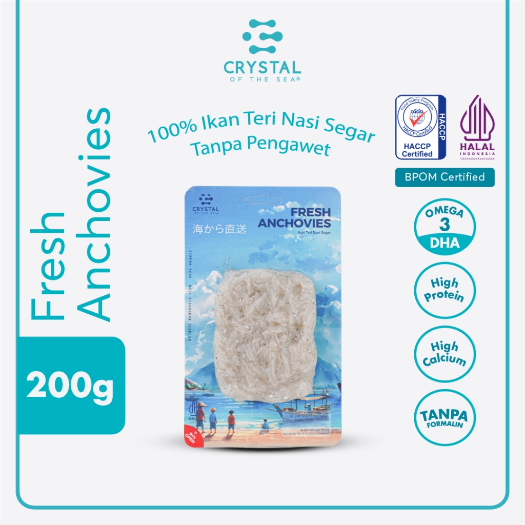 

Crystal of the Sea - Fresh Anchovies 200gr / Ikan Teri Nasi Segar / Teri Medan / MPASI