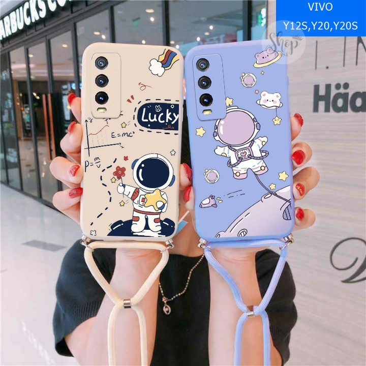 Softcase Motif + Tali  VIVO Y20 VIVO Y12S VIVO Y20S Case VIVO Y20 VIVO Y12S VIVO Y20S Case murah Cas