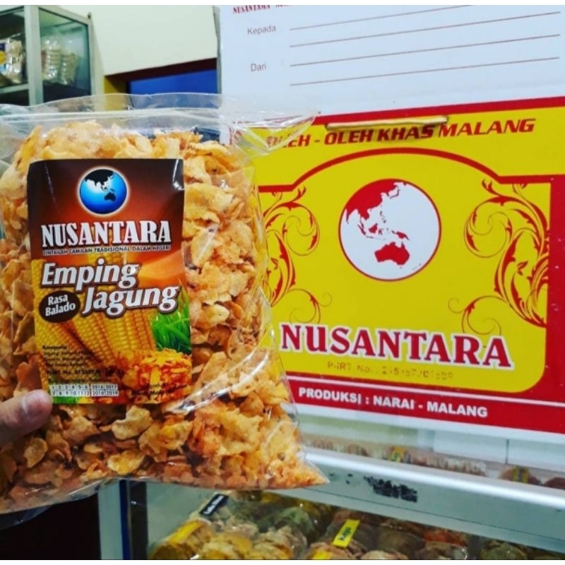 

KERIPIK MARNING EMPING JAGUNG NUSANTARA RASA BALADO KEMASAN 300 GRAM