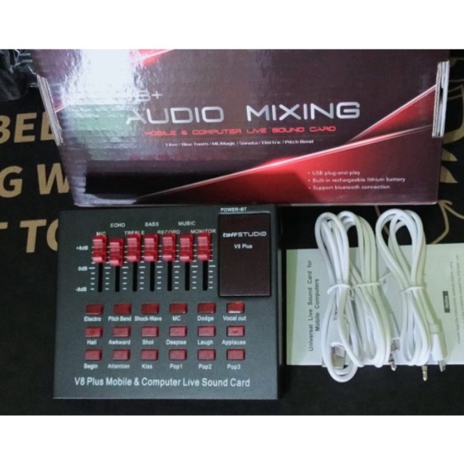 COD Soundcard V8 Plus Bluetooth Sound card V8 Soundcard V8S Mixer Live Broadcast Audio USB External 