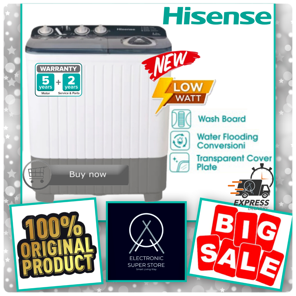 hisense WSRB9013UB Mesin Cuci 2 Tabung