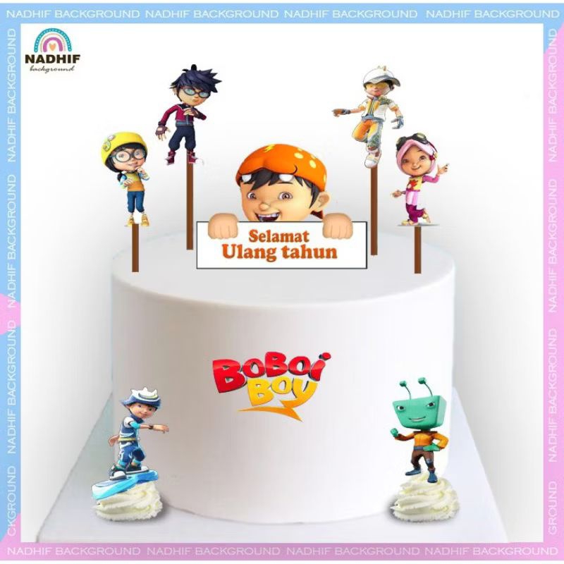 Toper Kue Ulang Tahun Karakter Boboiboy|Hiasan Kue Decorasi Cake