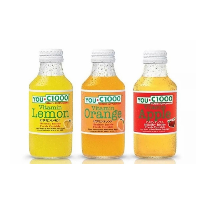 

Minuman Vitamin YOU C 1000 Botol 140ml Orange, Apple, Lemon