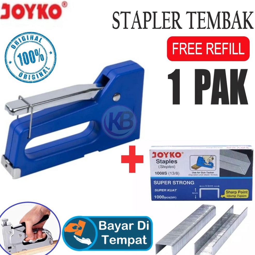 

KODE I85S BONUS REFILL 1 PAK Staples Tembak Joyko GT7 Gun Tacker Gun Powerful Joyko Satu Gemilang