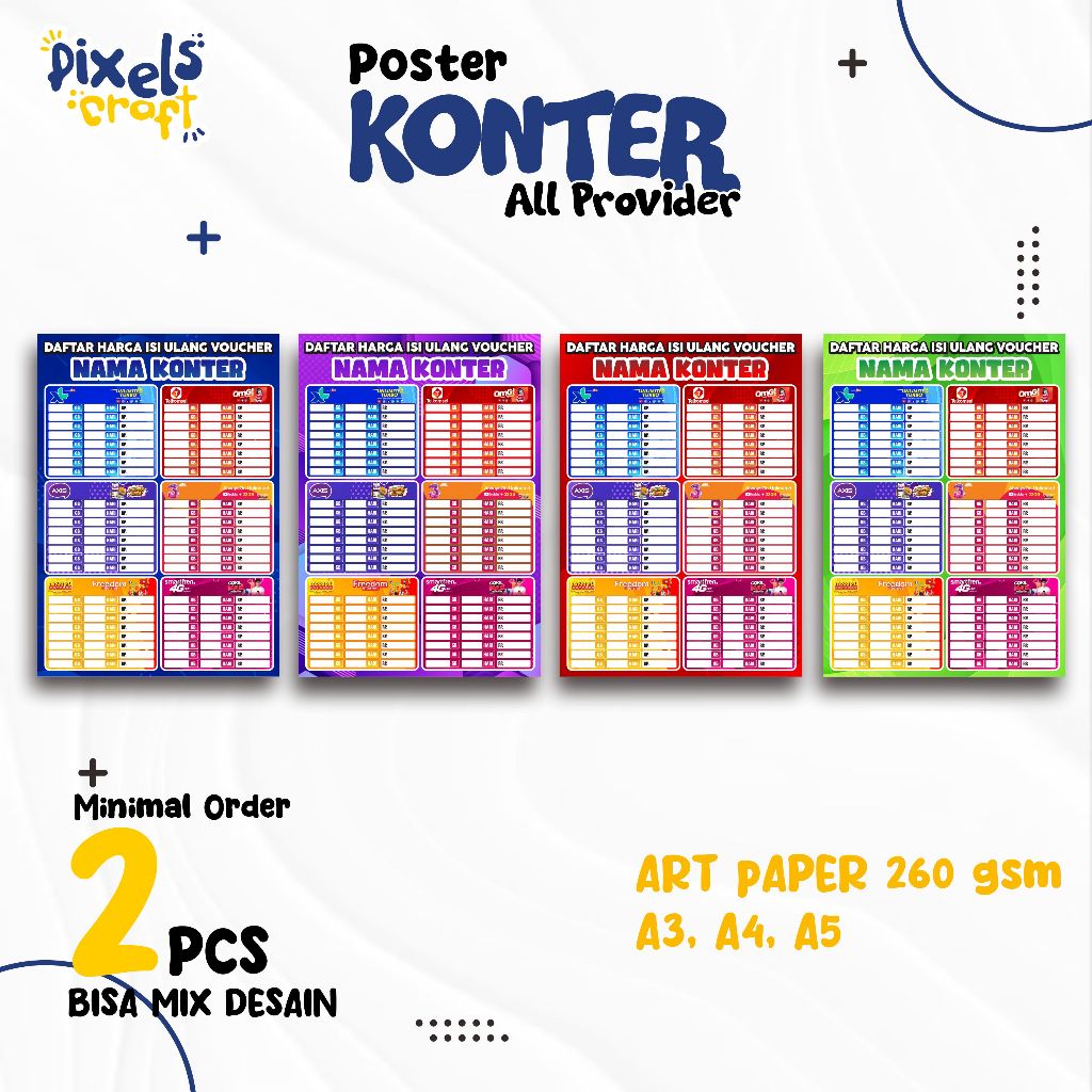 

Poster Konter Custom/Poster Daftar Harga Konter/Poster Konter Portrait