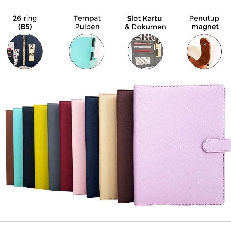 

KODE Y4A Binder Polos Eksklusif B5 26 Ring Agenda B5 Polos 26 Ring Binder Organizer B5 Berkualitas Termurah