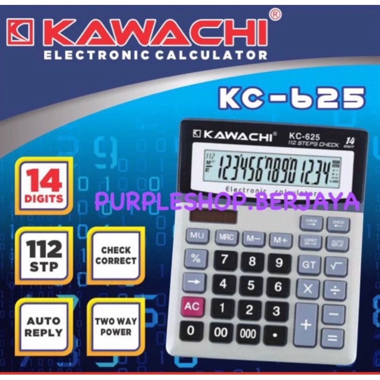 

KODE A52A Kawachi Kalkulator 14 Digit KC 625 Calculator 14 Digit
