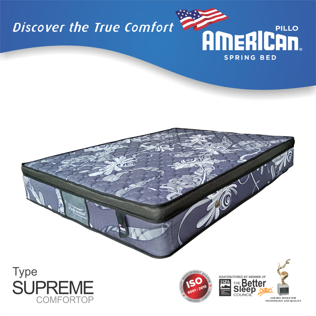 Springbed AMERICAN PILLO SUPREME COMFORTOP - GARANSI RESMI 10 TAHUN - ORIGINAL