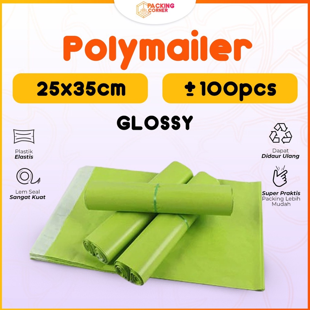 

KODE H2J Plastik Packing Olshop Online Shop ol on shop Polymailer Warna Hijau Muda 25x35 isi 1 pcs Tebal Glossy MURAH