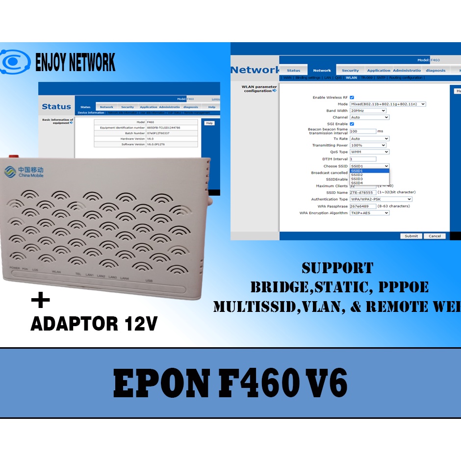 ONU EPON F46 V6  Dengan Adaptor l CK9