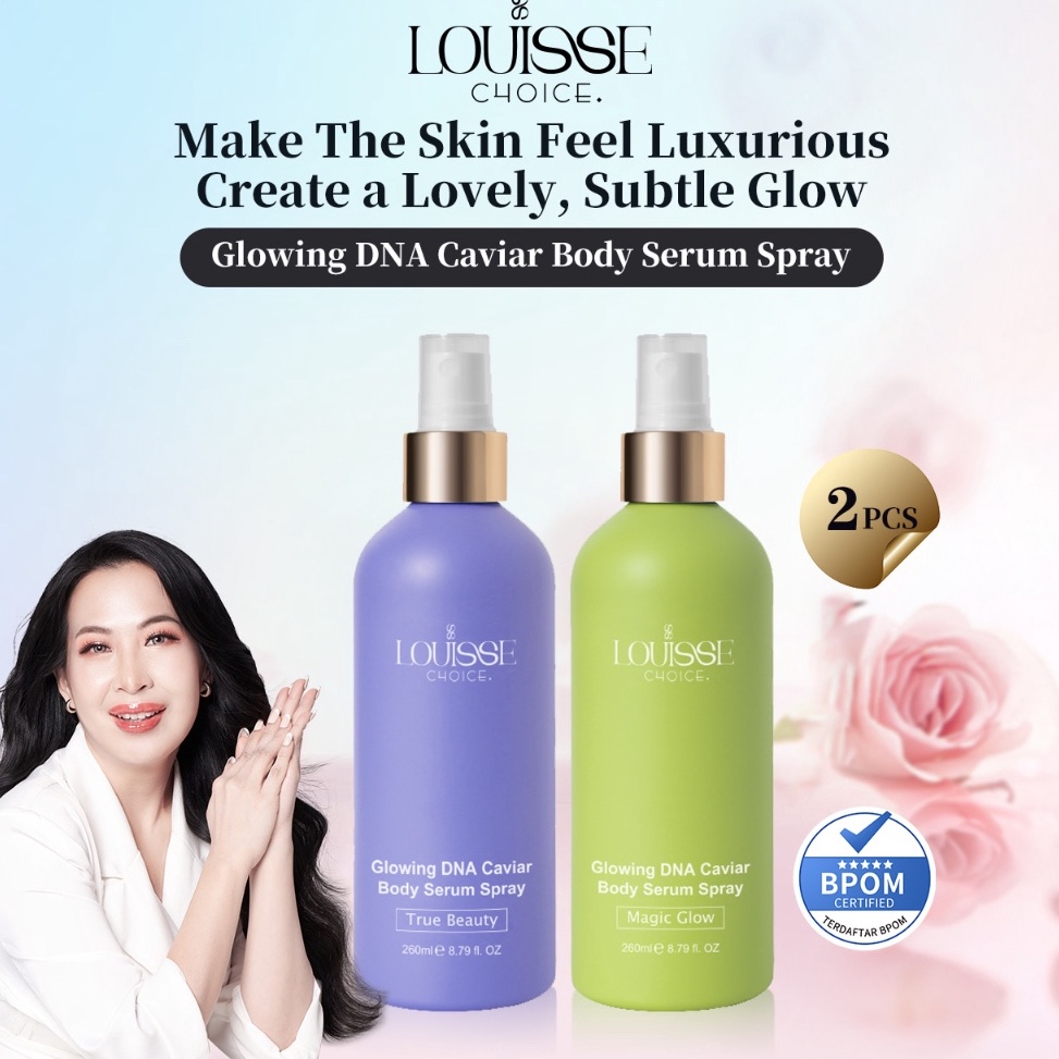 LOUISSE CHOICE Glowing DNA Caviar Body Serum Spray 26ml2 Pcs Set BPOM Effective Whitening 24H Long L