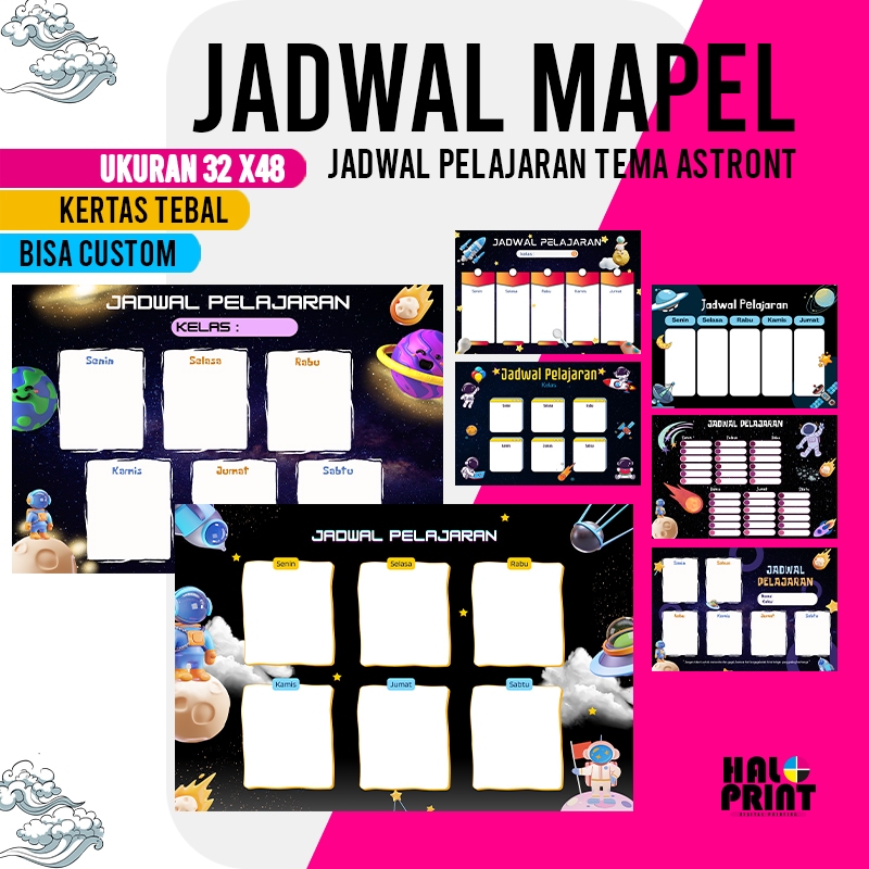

Free Custom cetak Jadwal Pelajaran Tema ASTRONAUT / Poster Sekolah / Bisa Custom nama