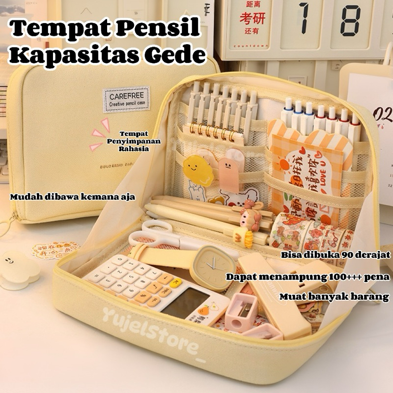 

Tempat Pensil Multifungsi / Tas Perlengkapan Kantor Dan Anak Sekolah / Kotak Pensil Aesthetic