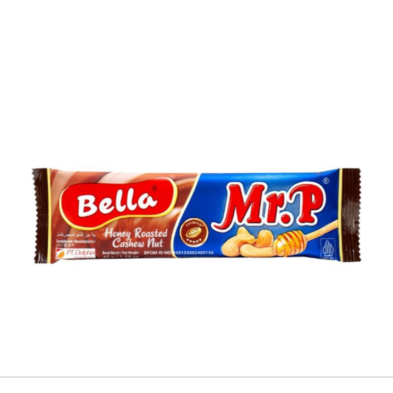 

Bella Mr. P cokelat batang honey roasted cashew nut 45 gr