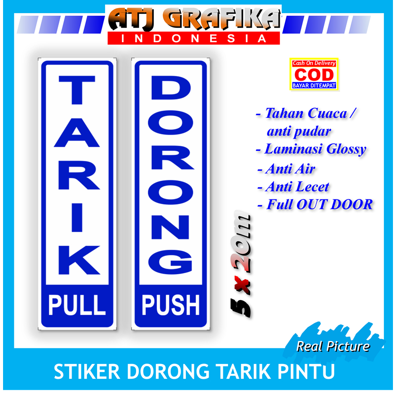 

Stiker new dorong tarik push pull petunjuk cara buka tutup pintu sticker toko kantor rumah
