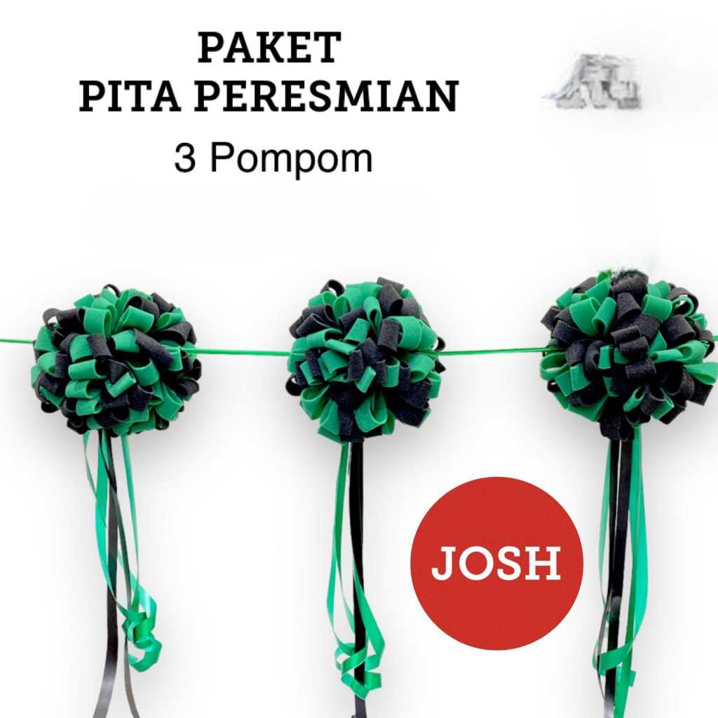 

Pita peresmian gunting pita opening pita satin Tille merah set gunting pita grand opening set lengkap gunting peresmian pom pom siap pakai