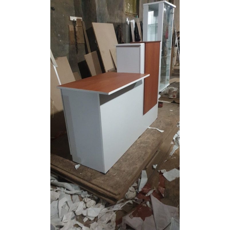 meja kasir laundry meja kasir toko meja klinik meja resepsionis putih coklat
