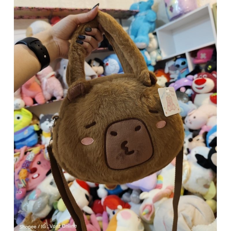 Boneka Tas Tenteng slempang Kapibara Jennie blackpink