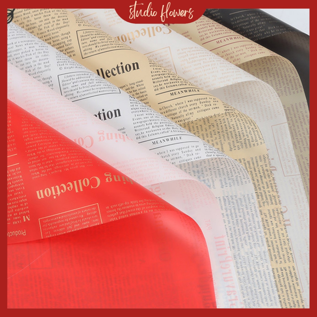 

Flower Wrapping Waterproof Newspaper Kertas Buket Bunga Koran Newspaper Pattern KB6208
