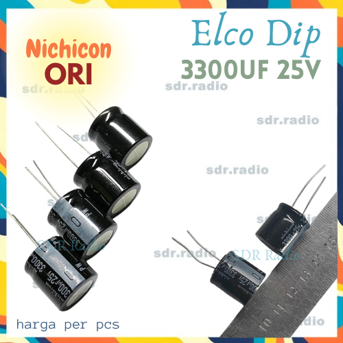 elko nichicon 3300uf 25v elco 3300uf 25v kapasitor elco dip 3300 uF 25 volt elektrolit 3300 Mikro Fa