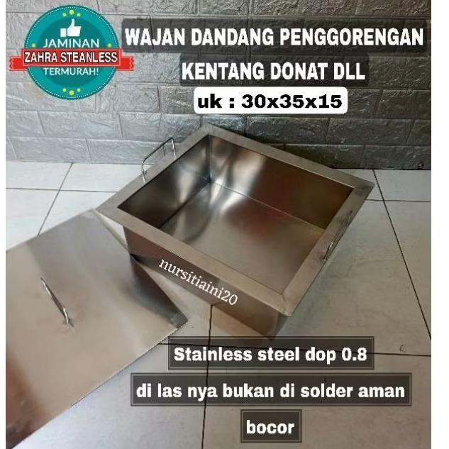 Wajan penggorengan kentang donat dll deep fryer stainless dop