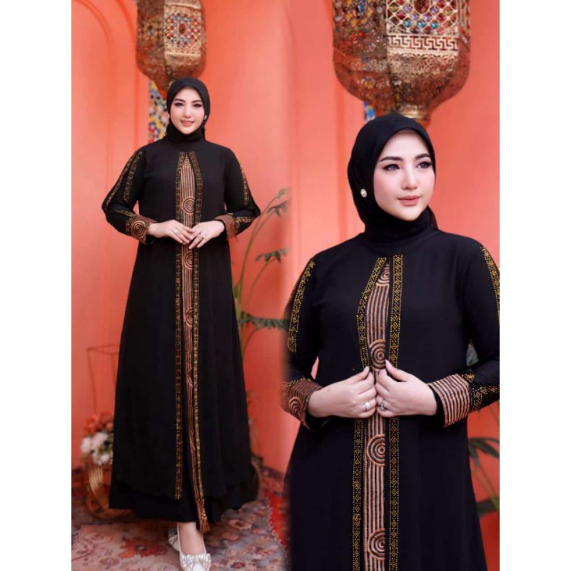 GAMIS ABAYA AURORA HITAM