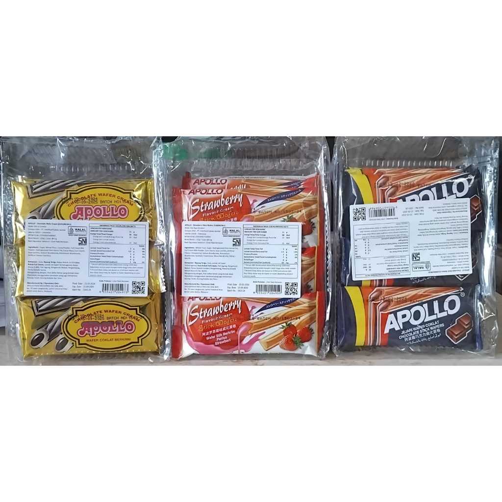 

Apollo Wafer Stik Berkrim Varian Rasa ( 132gr/12pcs @ 11gr )