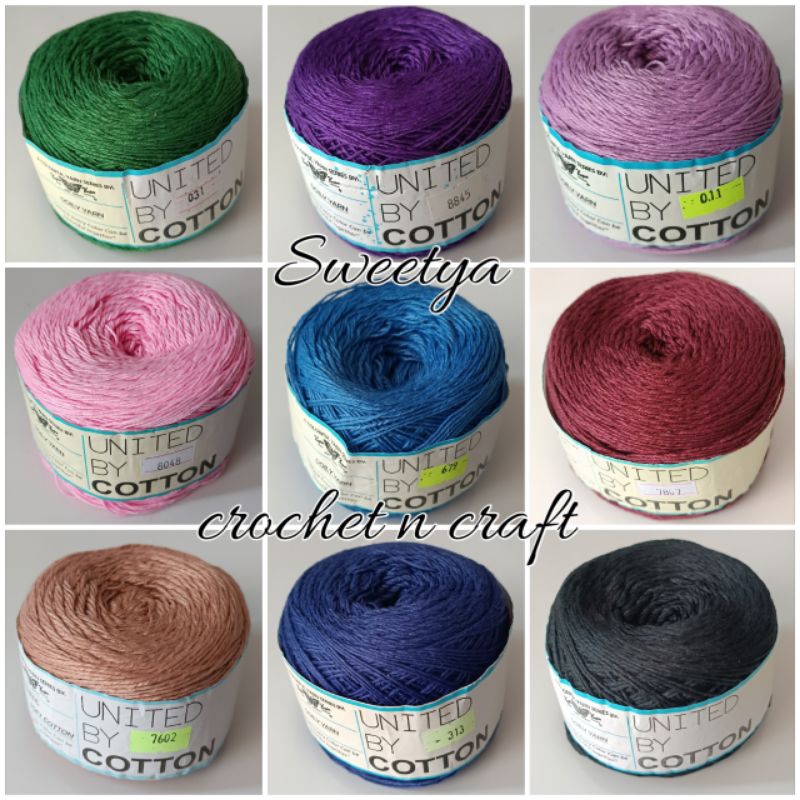 Benang Rajut Doily Yarn Cotton United 100 gr