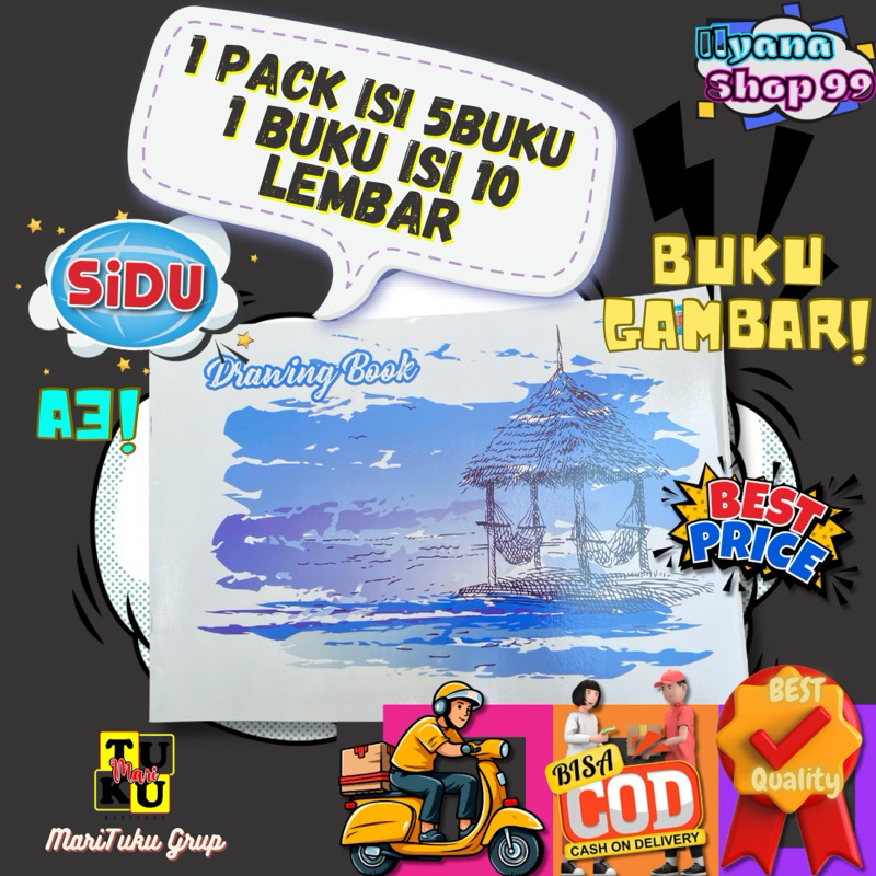 

Buku gambar sidu A3 1pack isi 5buku 1buku isi 10lembar