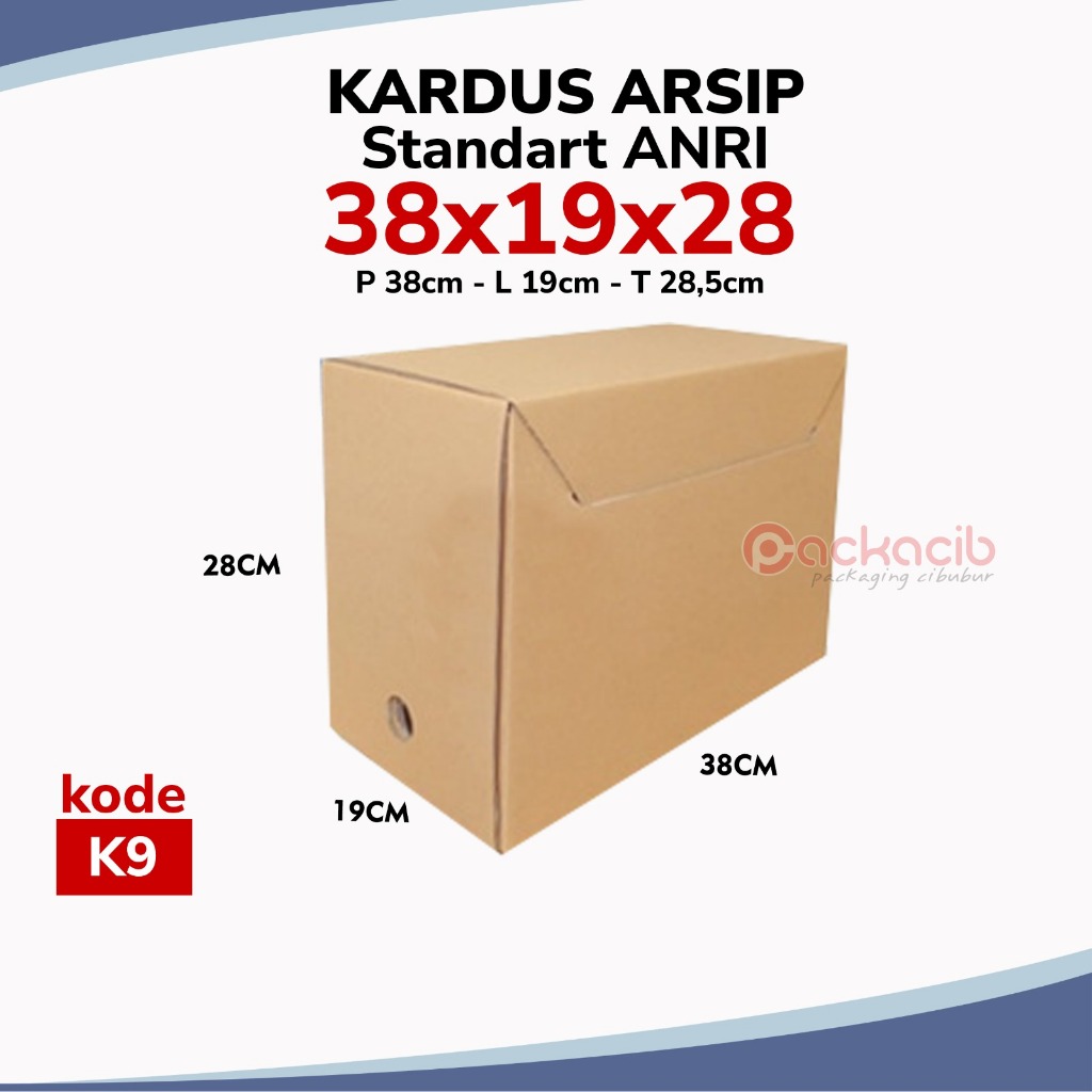 

Kardus Box Arsip Uk.38x19x28 cm | k9 | Ukuran Standar Dus Asip Nasional